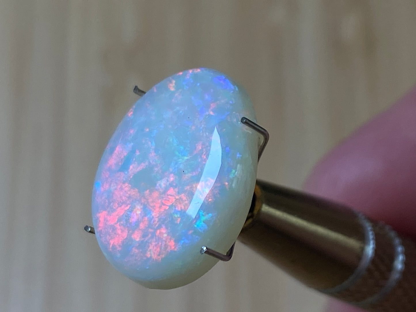 10 Carats Natural Australian Opal, Rare Andamooka Crystal Polished Stone, Full Of Fire