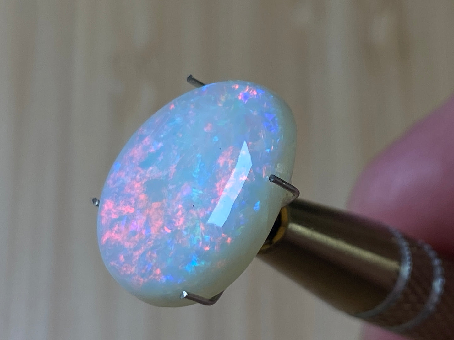 10 Carats Natural Australian Opal, Rare Andamooka Crystal Polished Stone, Full Of Fire