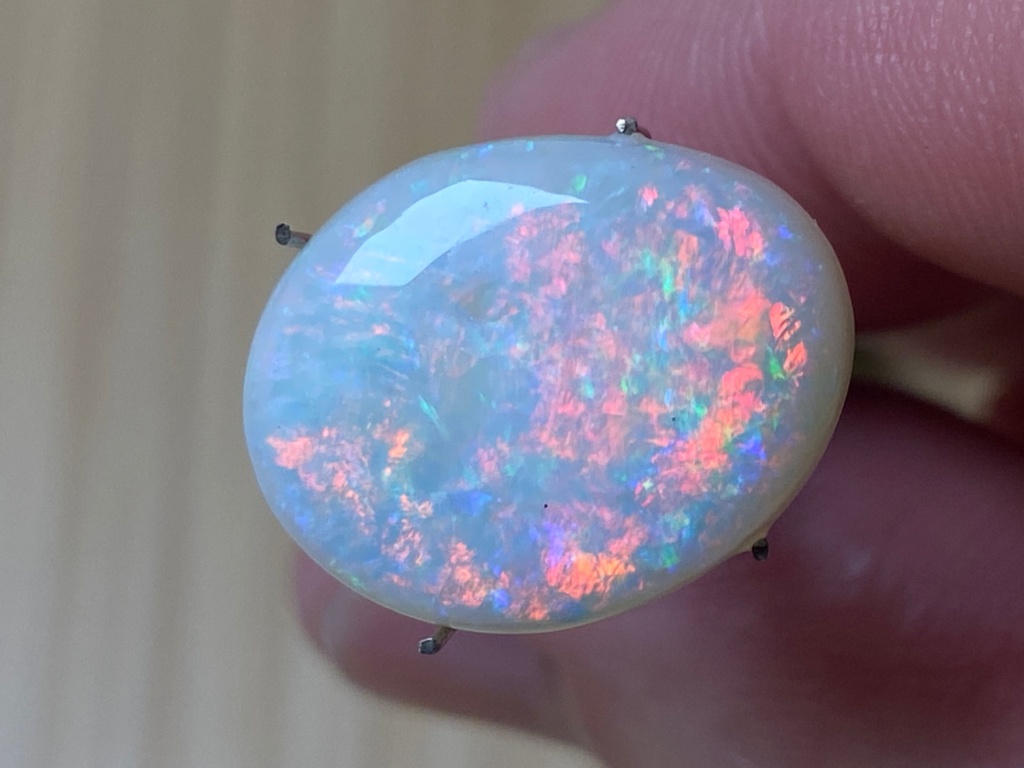 10 Carats Natural Australian Opal, Rare Andamooka Crystal Polished Stone, Full Of Fire