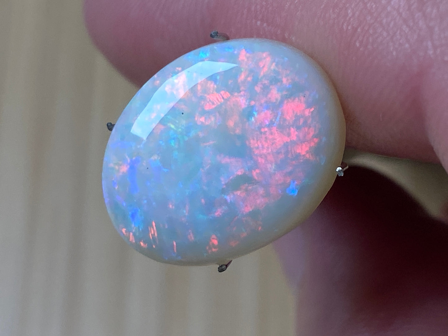 10 Carats Natural Australian Opal, Rare Andamooka Crystal Polished Stone, Full Of Fire