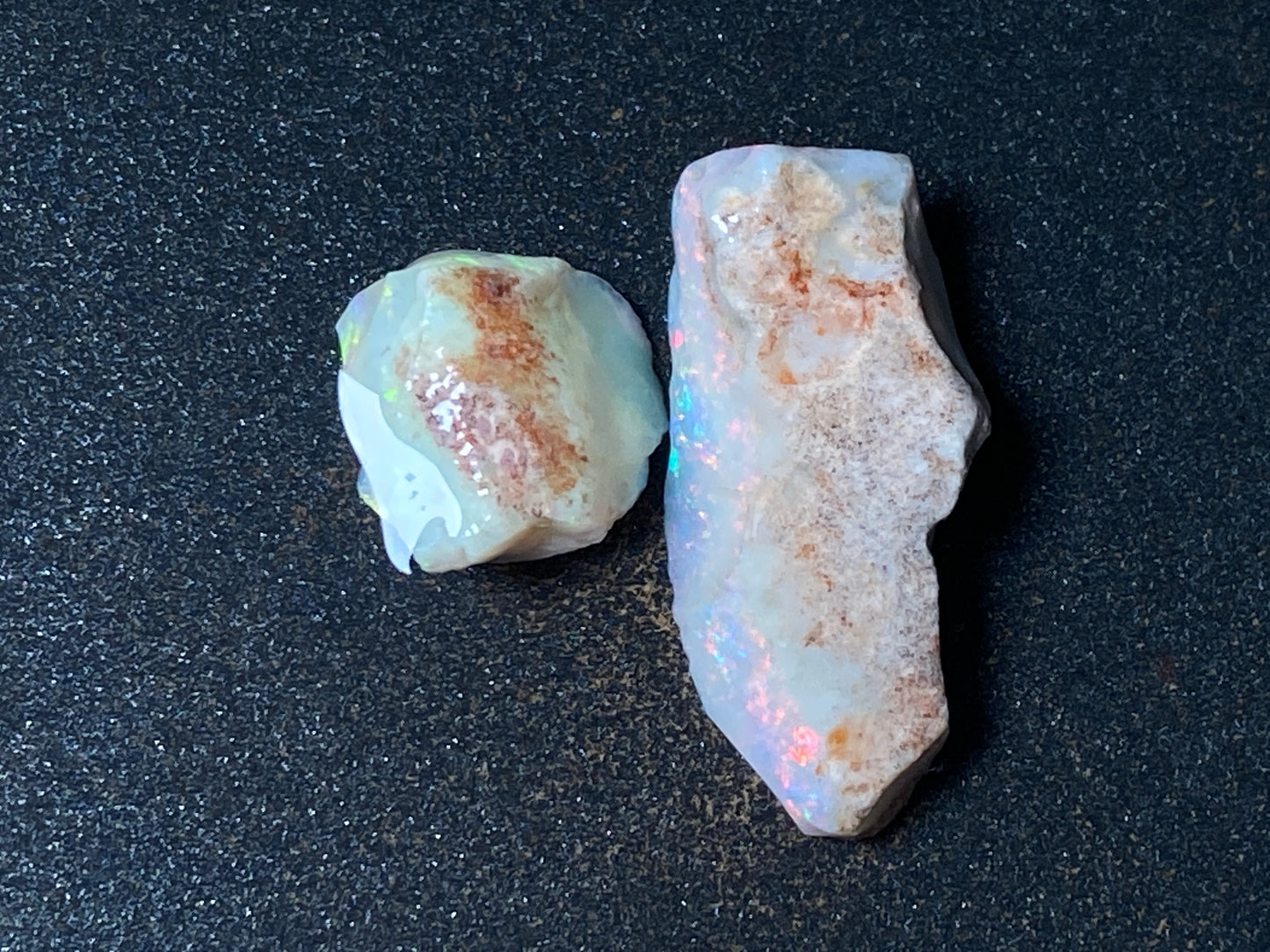 29 Carats, Natural Australian Opal Parcel, 2 Stones In The Rough, Coober Pedy