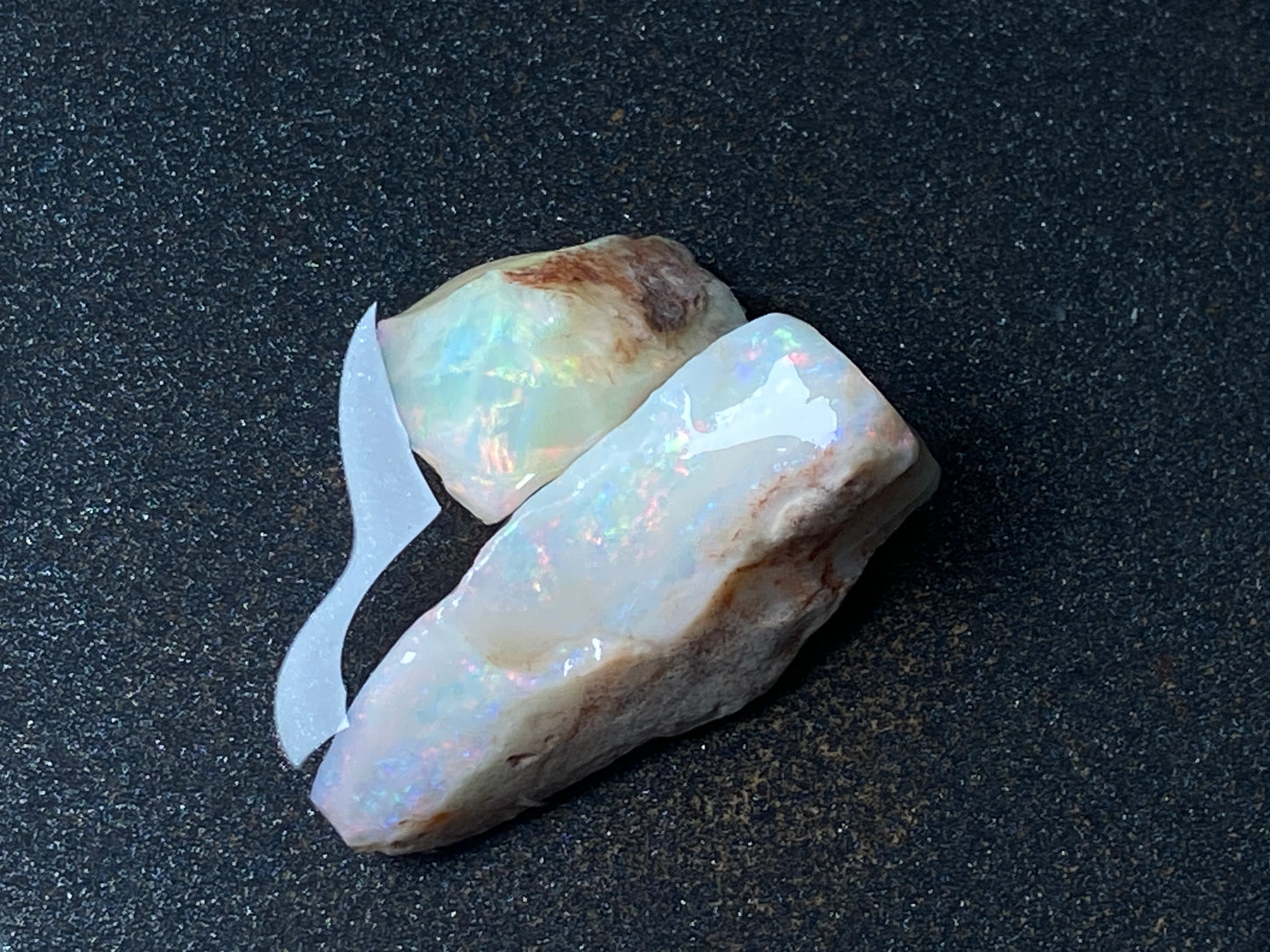 29 Carats, Natural Australian Opal Parcel, 2 Stones In The Rough, Coober Pedy