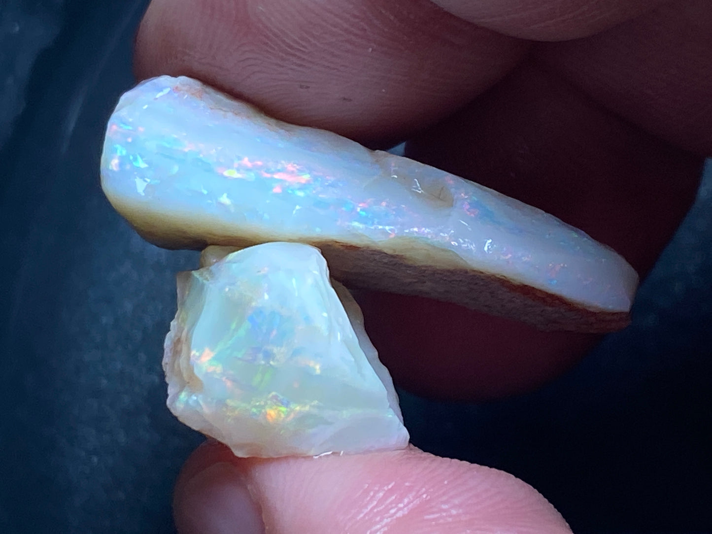 29 Carats, Natural Australian Opal Parcel, 2 Stones In The Rough, Coober Pedy