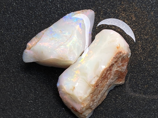 47 Carats, Natural Australian Opal Parcel, 2 Stones In The Rough, Coober Pedy