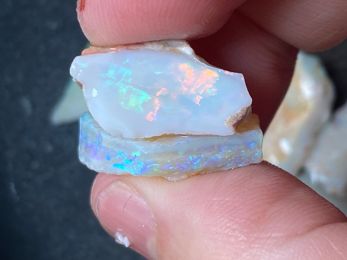 0.5oz Natural Australian Opal Parcel, 6 Stones, Coober Pedy In The Rough