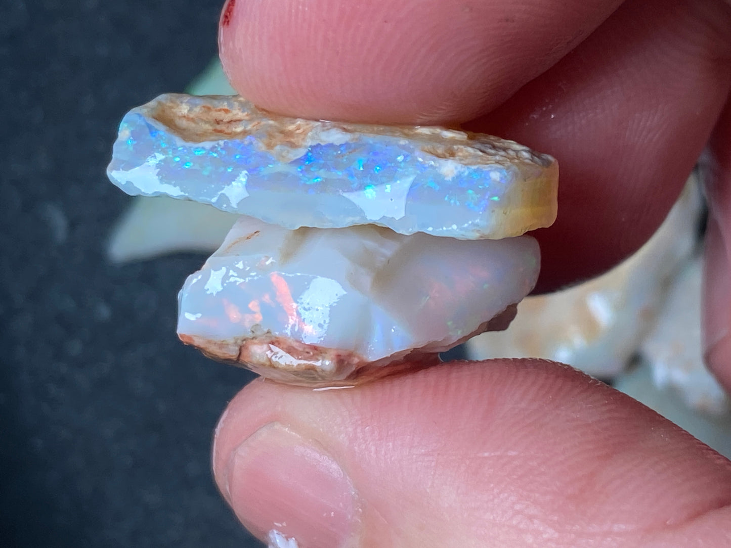 0.5oz Natural Australian Opal Parcel, 6 Stones, Coober Pedy In The Rough