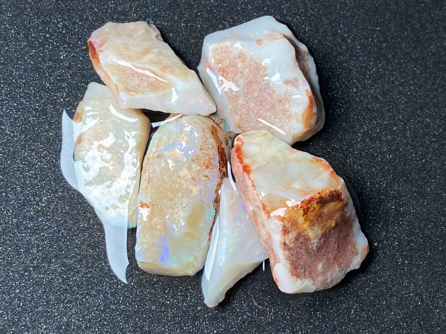 0.5oz Natural Australian Opal Parcel, 6 Stones, Coober Pedy In The Rough