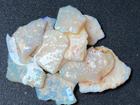 0.5oz Natural Australian Opal Parcel, Coober Pedy Crystal In The Rough, Thin Pieces