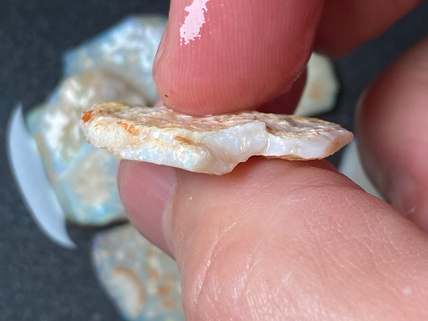 0.5oz Natural Australian Opal Parcel, Coober Pedy Crystal In The Rough, Thin Pieces