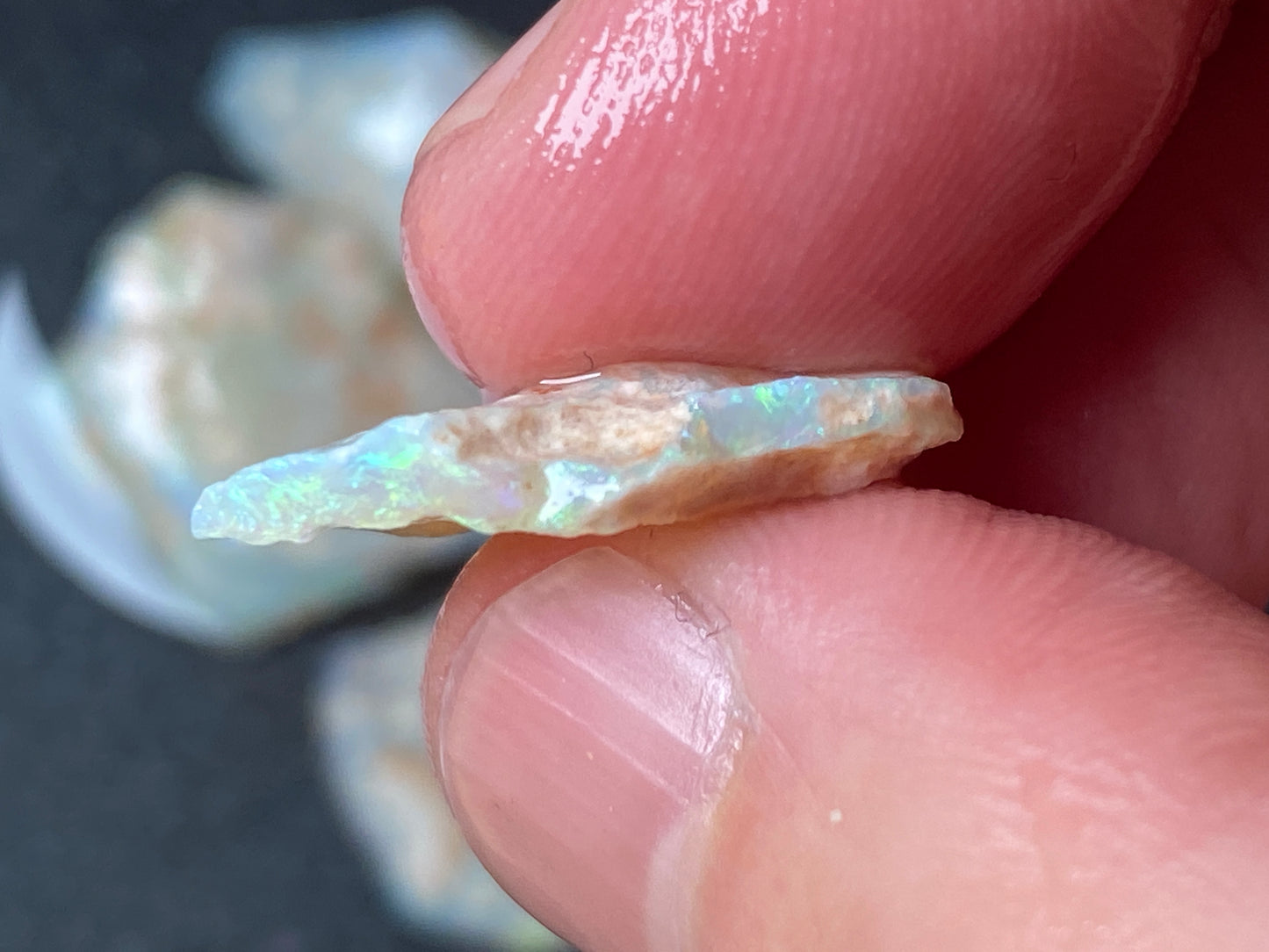 0.5oz Natural Australian Opal Parcel, Coober Pedy Crystal In The Rough, Thin Pieces