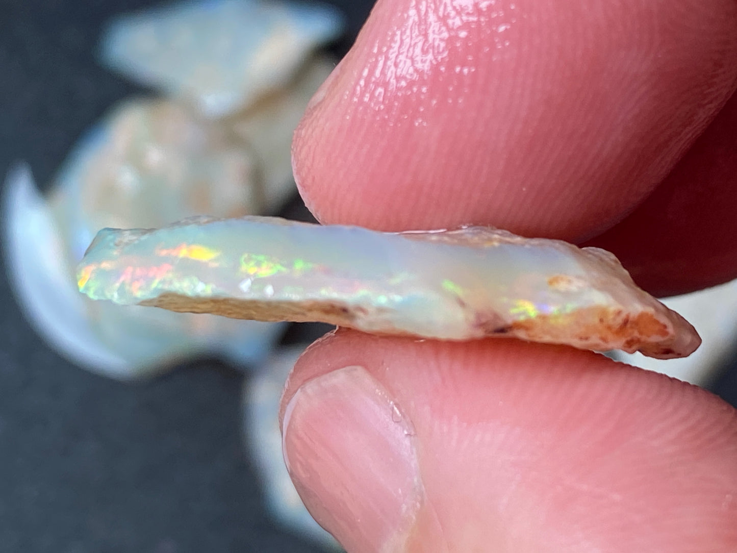 0.5oz Natural Australian Opal Parcel, Coober Pedy Crystal In The Rough, Thin Pieces