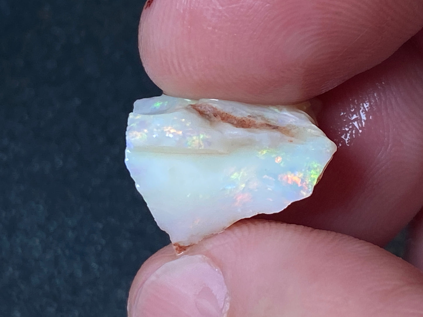 23 Carats Natural Australian Opal Parcel, 2 Stones Coober Pedy In The Rough, Full Rainbow Of Colours