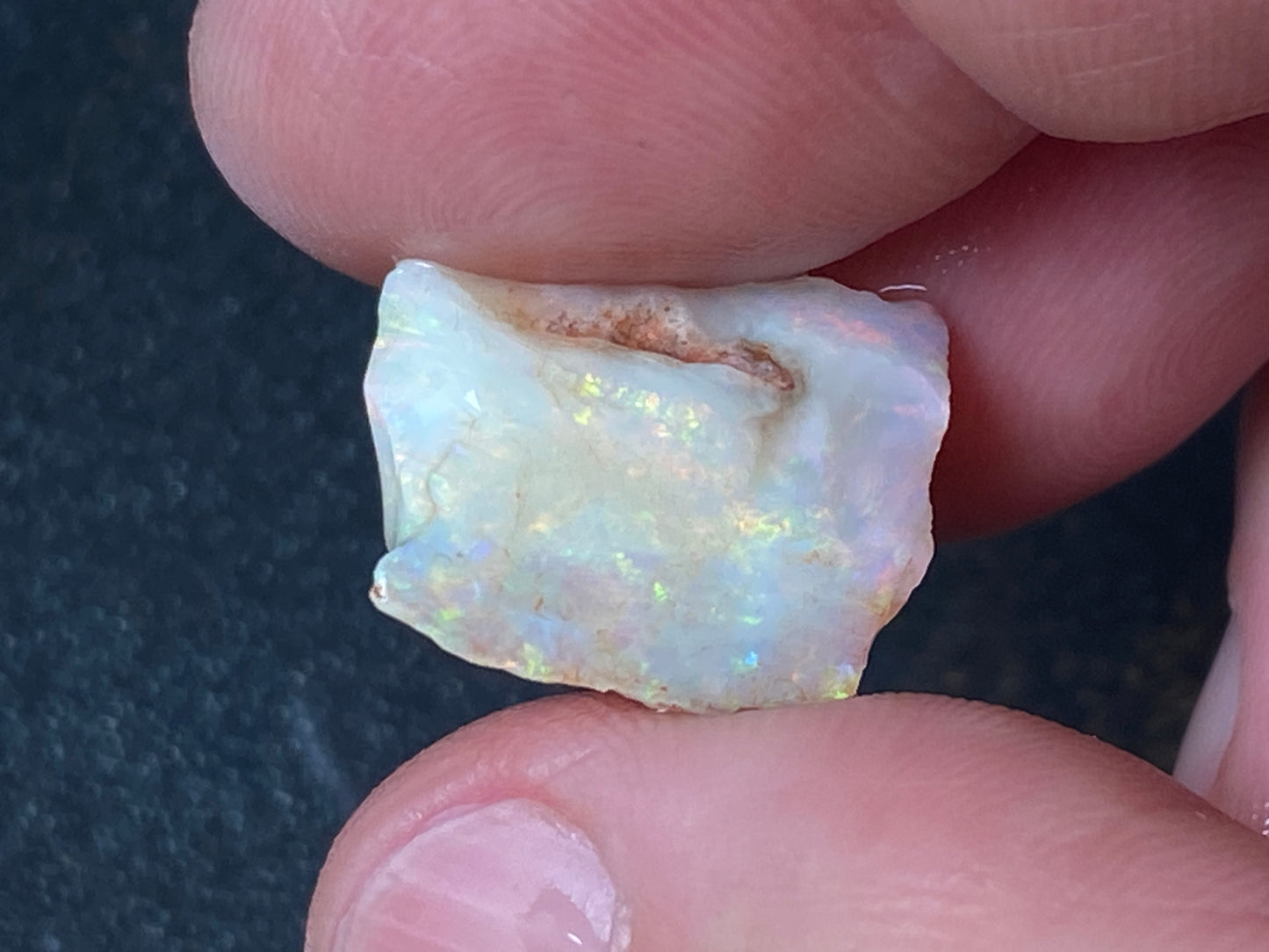 23 Carats Natural Australian Opal Parcel, 2 Stones Coober Pedy In The Rough, Full Rainbow Of Colours