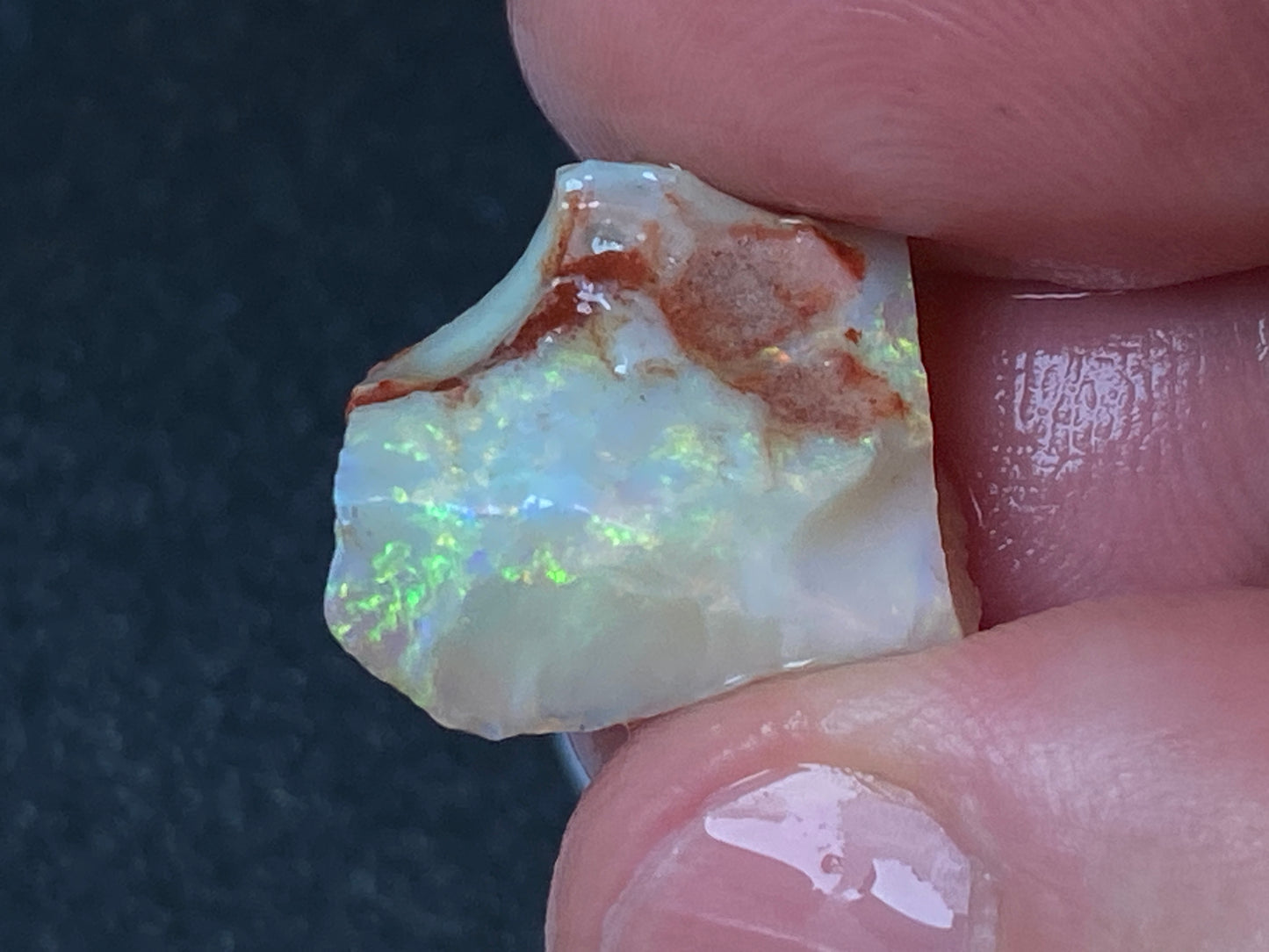 23 Carats Natural Australian Opal Parcel, 2 Stones Coober Pedy In The Rough, Full Rainbow Of Colours