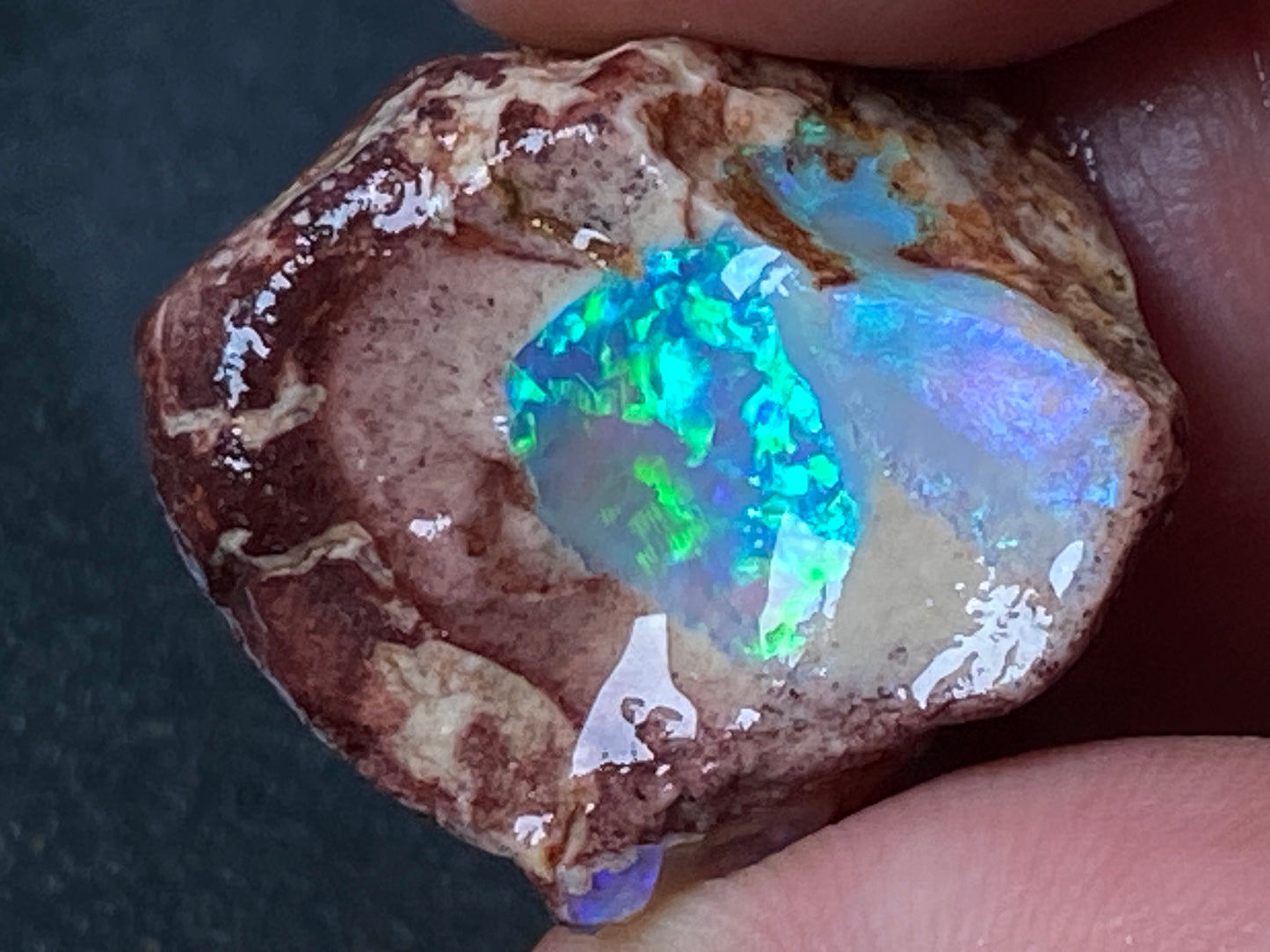 25 Carats, Natural Australian Crystal Opal, Lightning Ridge In The Rough, Beautiful Greens