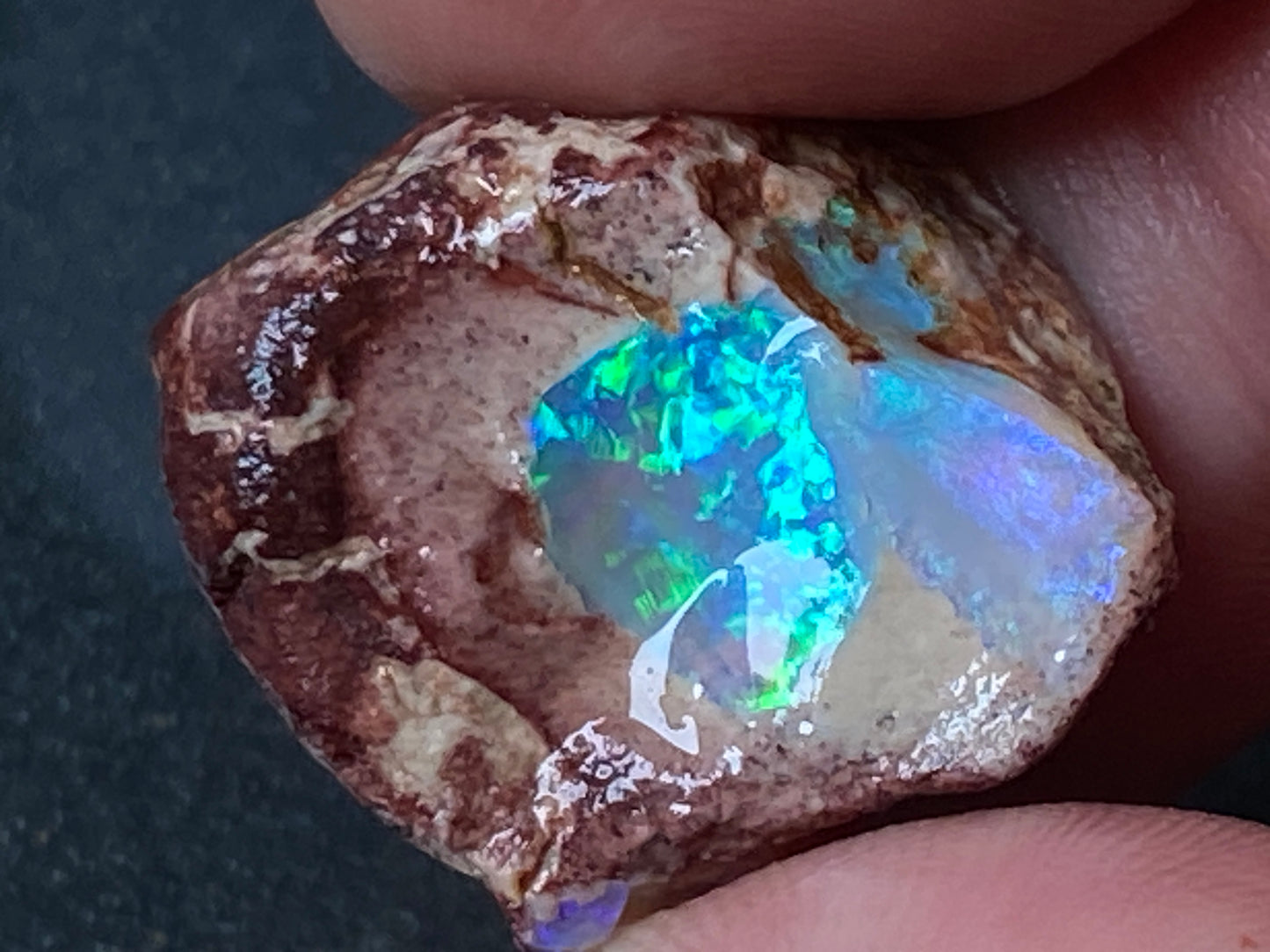 25 Carats, Natural Australian Crystal Opal, Lightning Ridge In The Rough, Beautiful Greens