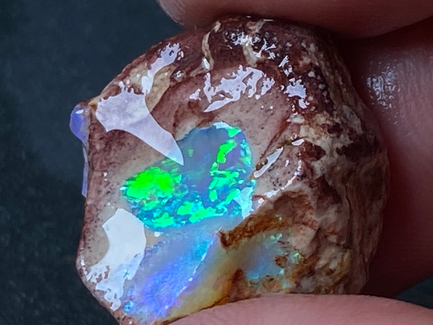 25 Carats, Natural Australian Crystal Opal, Lightning Ridge In The Rough, Beautiful Greens