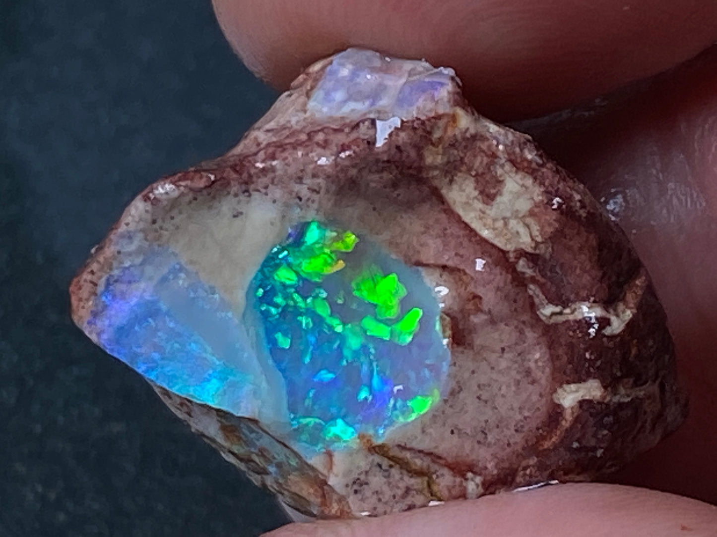 25 Carats, Natural Australian Crystal Opal, Lightning Ridge In The Rough, Beautiful Greens