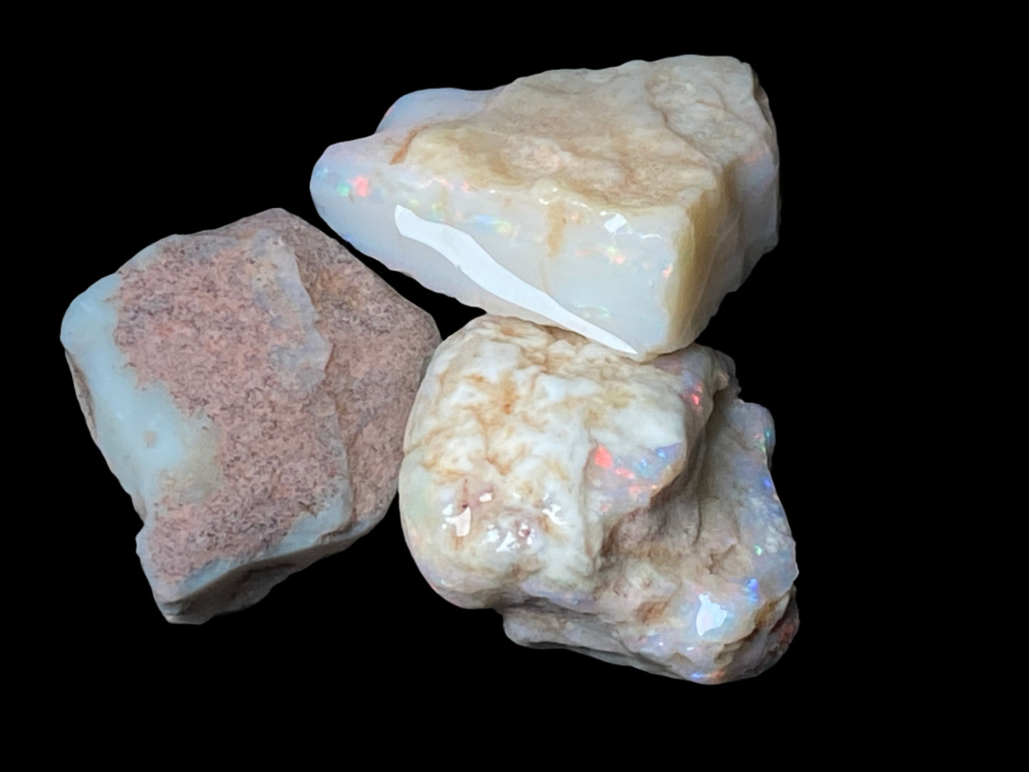 0.5oz Natural Australian Opal Parcel, 3 Big Stones Coober Pedy In The Rough