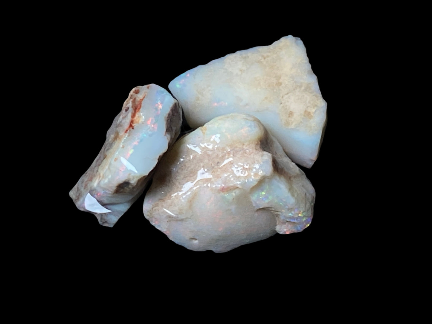 0.5oz Natural Australian Opal Parcel, 3 Big Stones Coober Pedy In The Rough