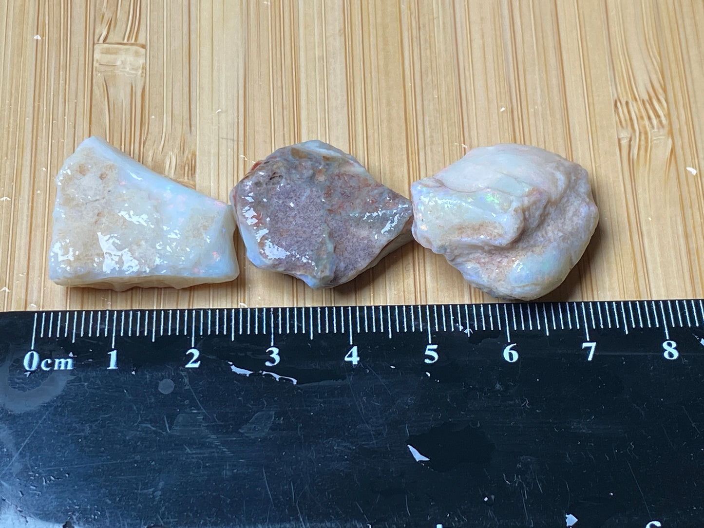 0.5oz Natural Australian Opal Parcel, 3 Big Stones Coober Pedy In The Rough