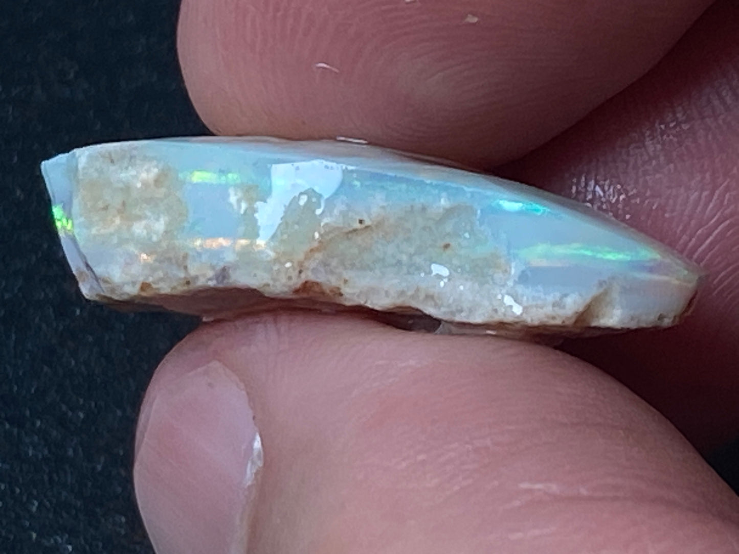 21 Carats Natural Australian Opal Stone, Coober Pedy In The Rough, Bright Bars, Large Stone