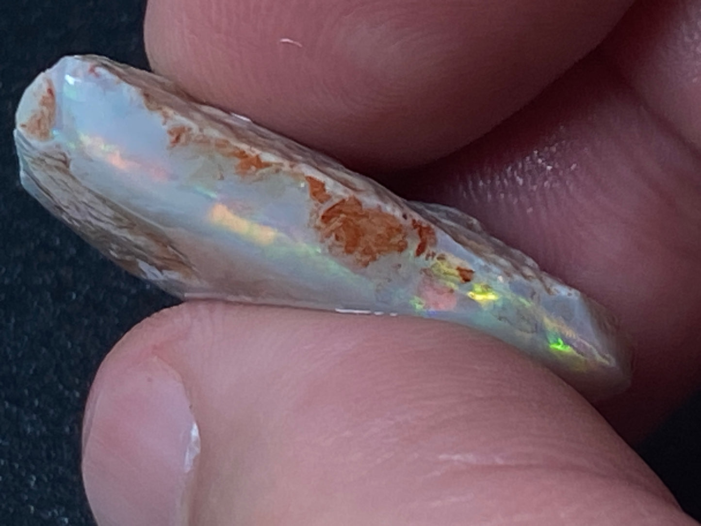 21 Carats Natural Australian Opal Stone, Coober Pedy In The Rough, Bright Bars, Large Stone