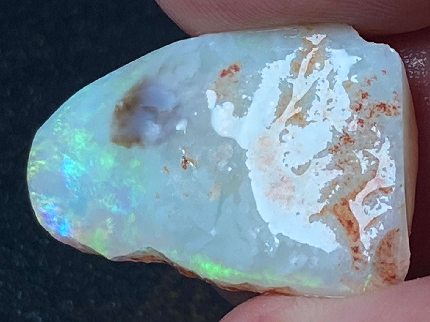 21 Carats Natural Australian Opal Stone, Coober Pedy In The Rough, Bright Bars, Large Stone