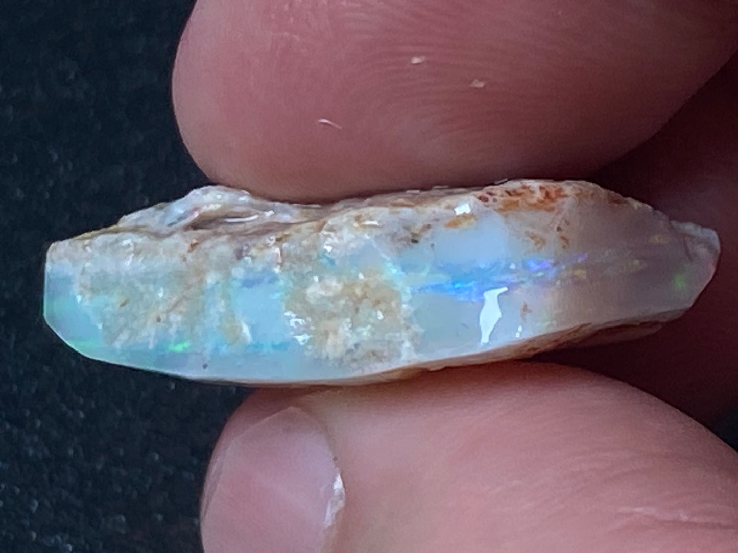 21 Carats Natural Australian Opal Stone, Coober Pedy In The Rough, Bright Bars, Large Stone