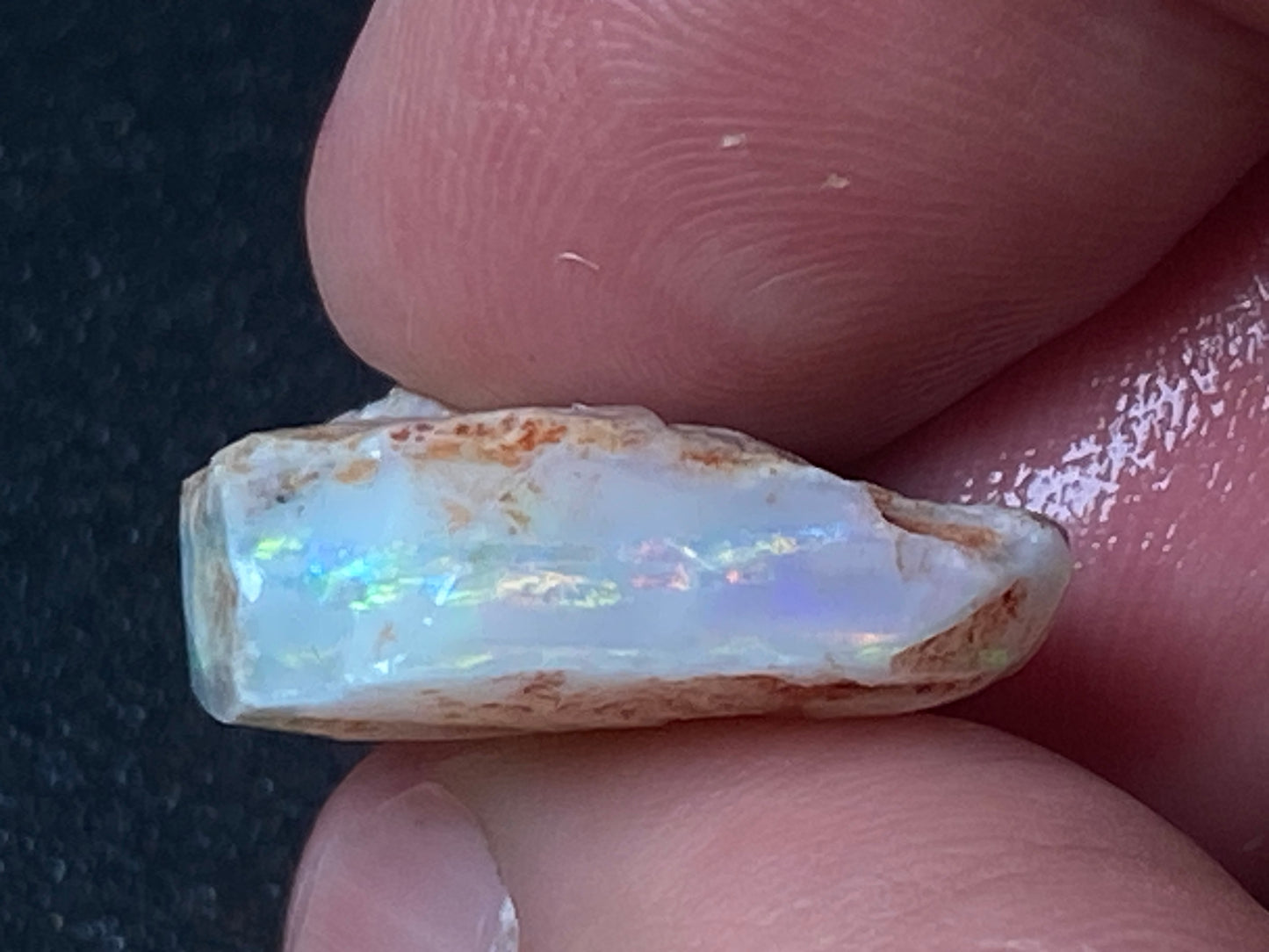 21 Carats Natural Australian Opal Stone, Coober Pedy In The Rough, Bright Bars, Large Stone