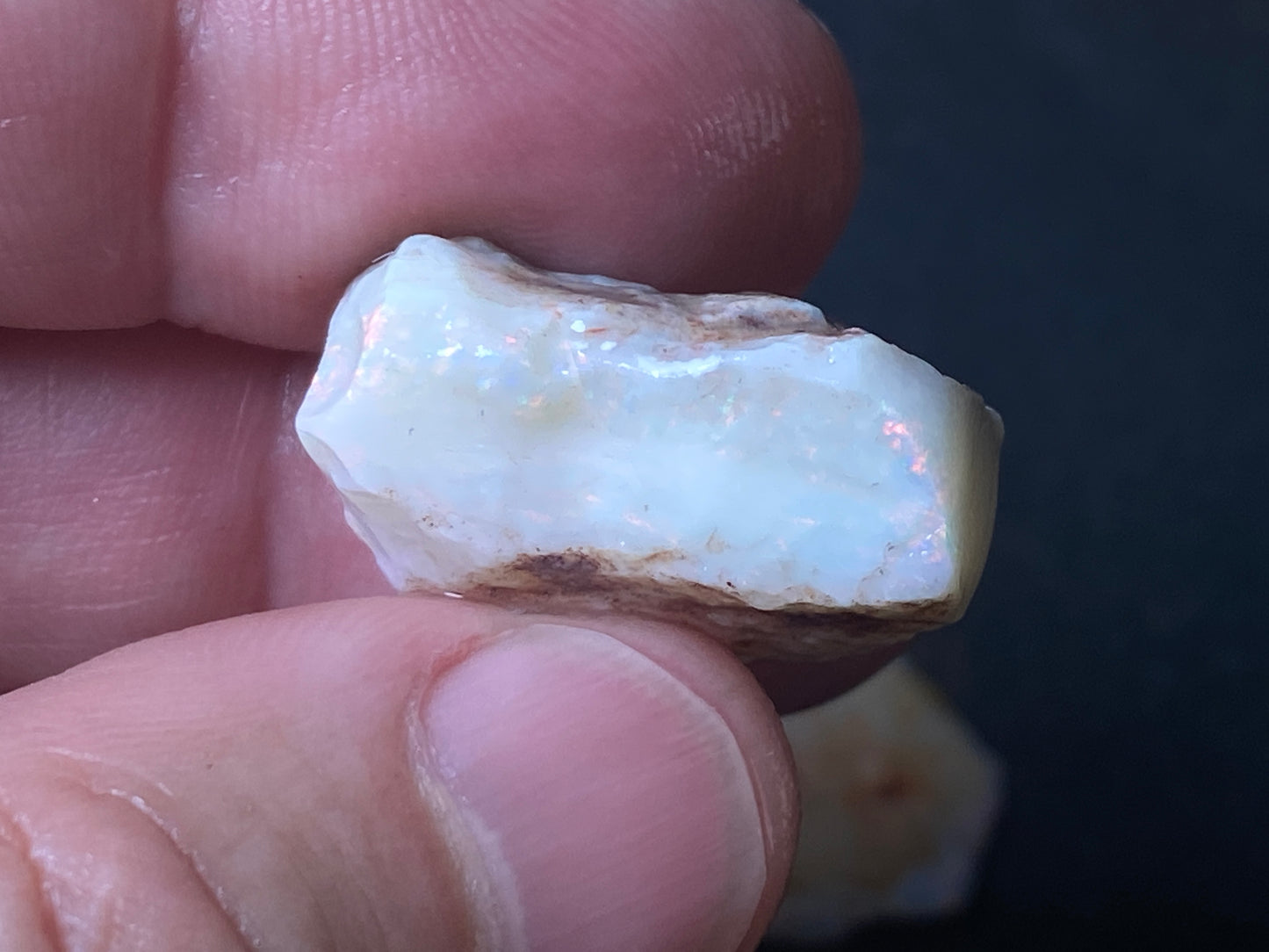 90 Carats or 0.6oz Natural Australian Opal Parcel 6 Stones, In The Rough, Coober Pedy White with Good Colours.