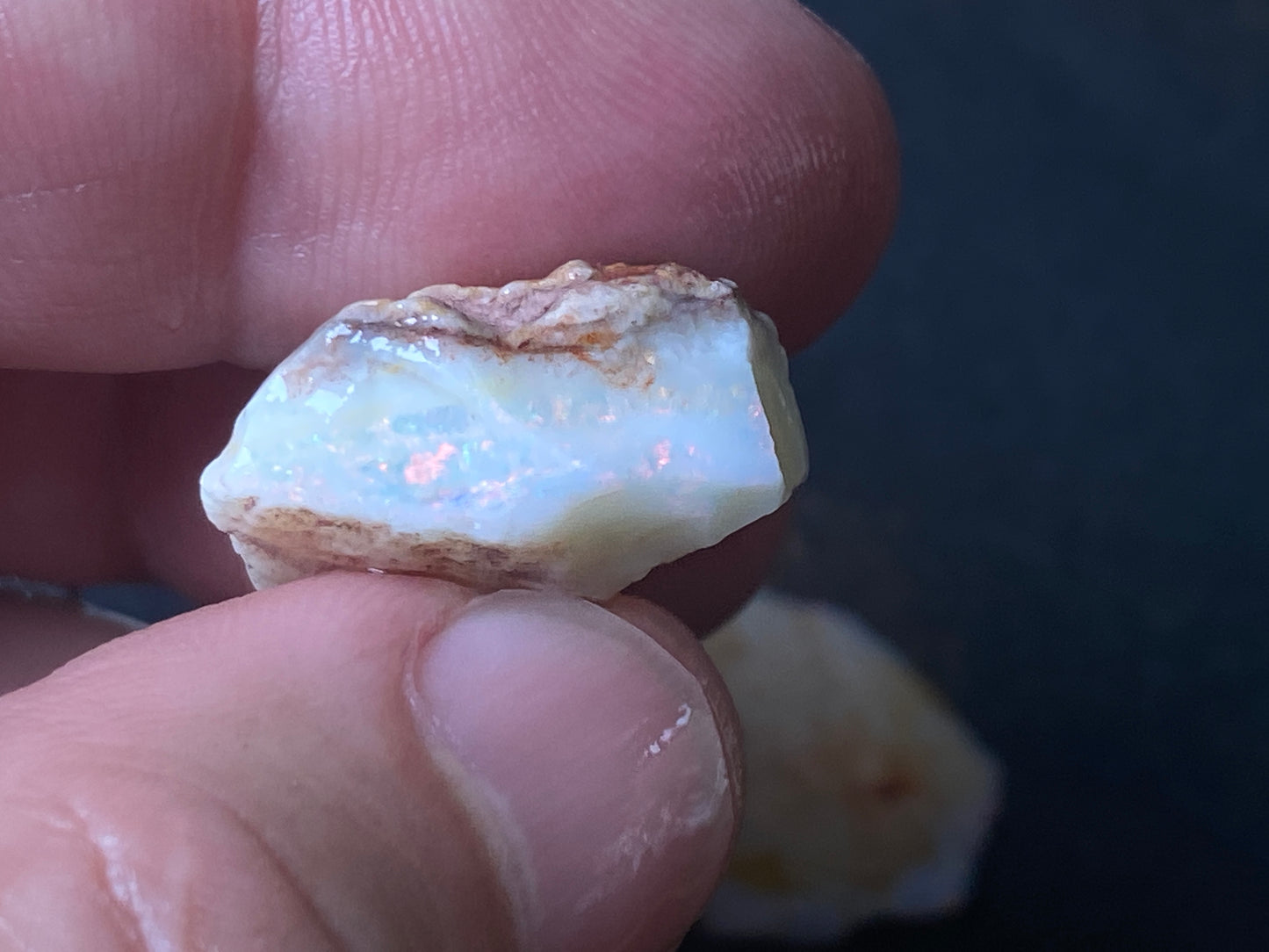 90 Carats or 0.6oz Natural Australian Opal Parcel 6 Stones, In The Rough, Coober Pedy White with Good Colours.