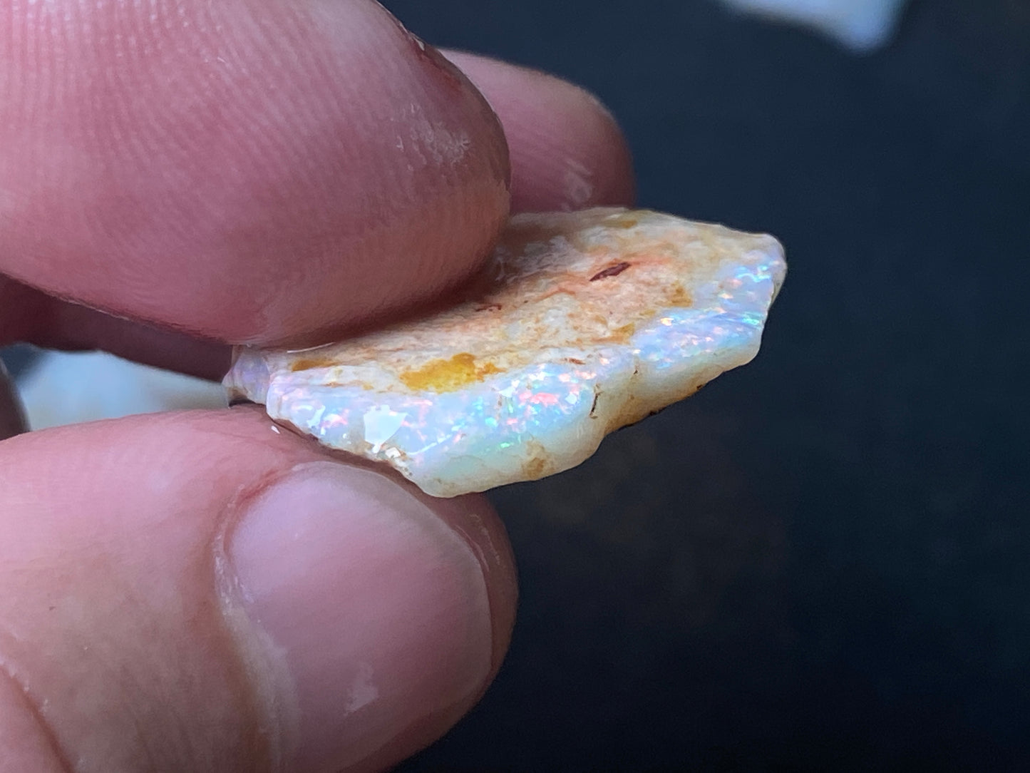 90 Carats or 0.6oz Natural Australian Opal Parcel 6 Stones, In The Rough, Coober Pedy White with Good Colours.