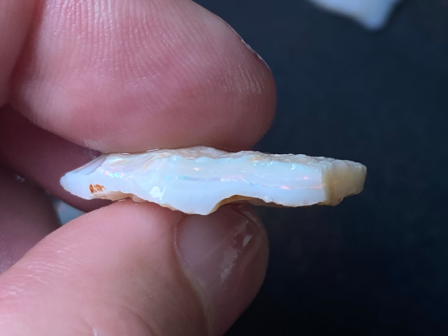 90 Carats or 0.6oz Natural Australian Opal Parcel 6 Stones, In The Rough, Coober Pedy White with Good Colours.