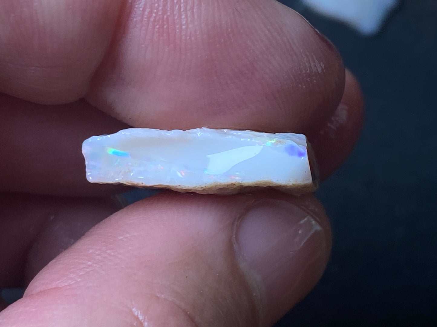 90 Carats or 0.6oz Natural Australian Opal Parcel 6 Stones, In The Rough, Coober Pedy White with Good Colours.