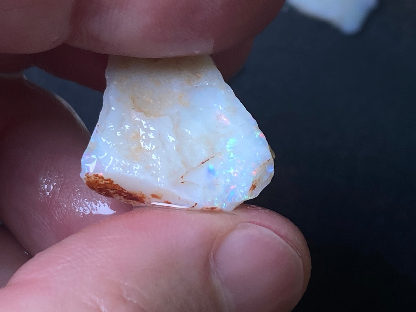 90 Carats or 0.6oz Natural Australian Opal Parcel 6 Stones, In The Rough, Coober Pedy White with Good Colours.