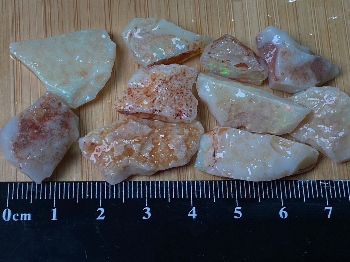 90 Carats or 0.6oz Natural Australian Opal Parcel, 10 Stones In The Rough, Coober Pedy, All Colours