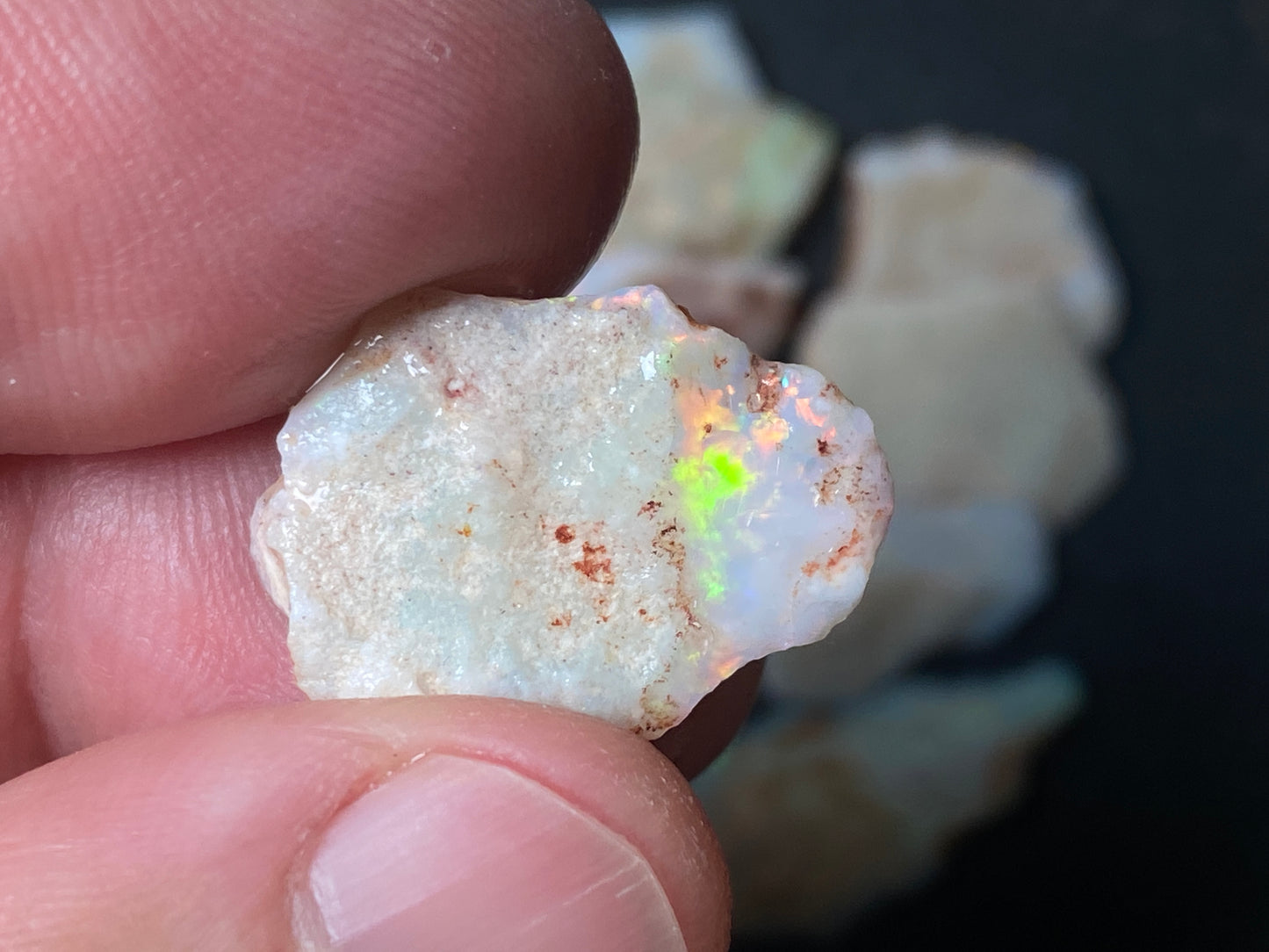 120 Carats Natural Australian Opal, 16 Stones In The Rough, Coober Pedy, All Colours