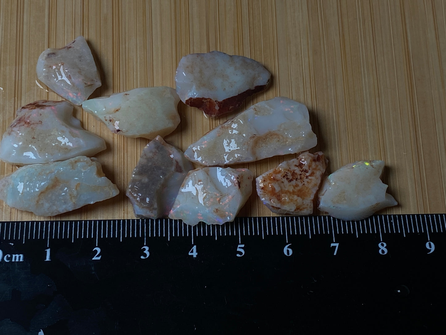 90 Carats or 0.6oz Natural Australian Opal Parcel, 10 Stones In The Rough, Coober Pedy