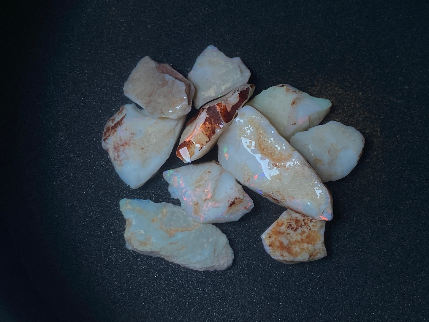 90 Carats or 0.6oz Natural Australian Opal Parcel, 10 Stones In The Rough, Coober Pedy