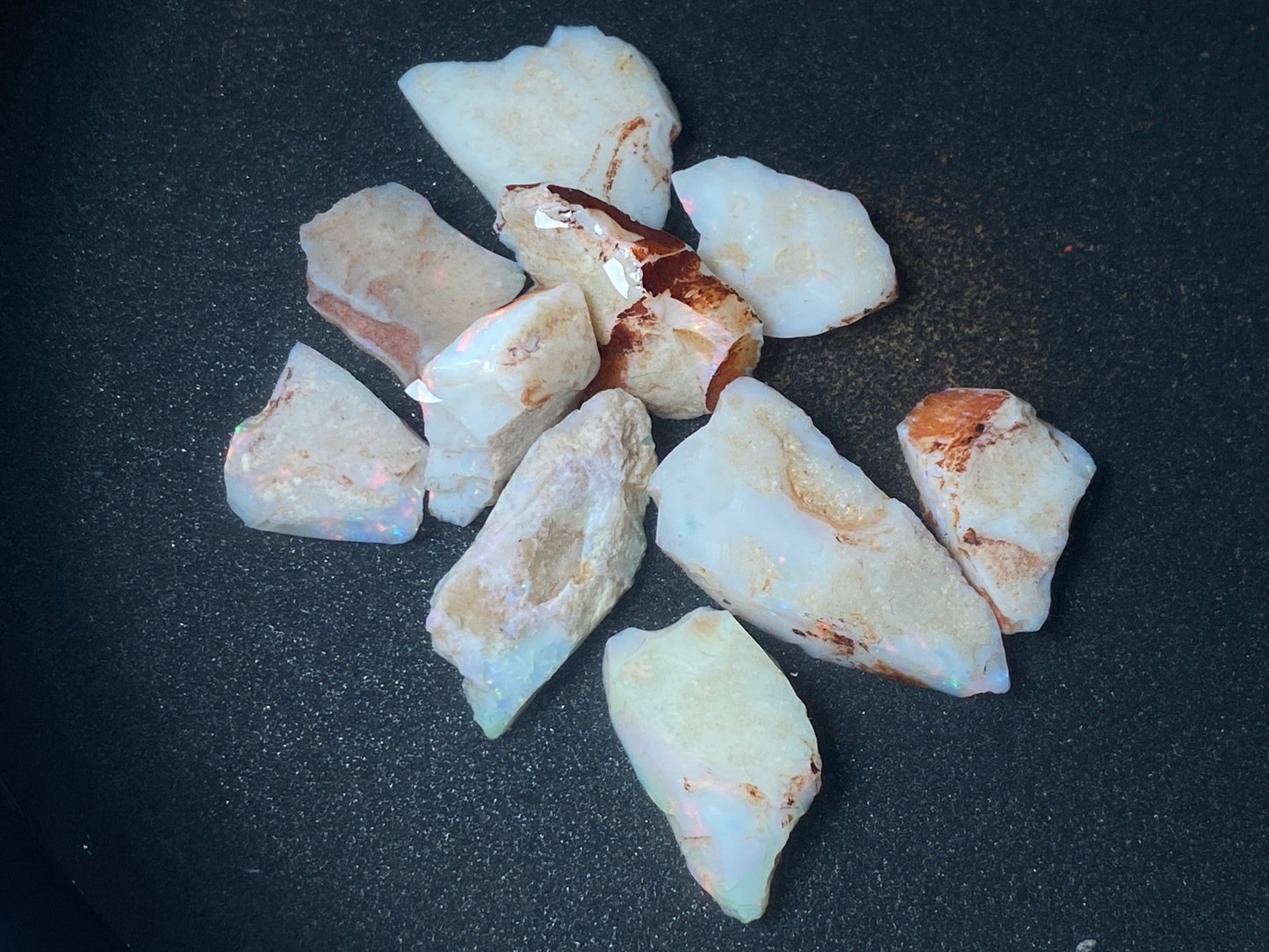 90 Carats or 0.6oz Natural Australian Opal Parcel, 10 Stones In The Rough, Coober Pedy