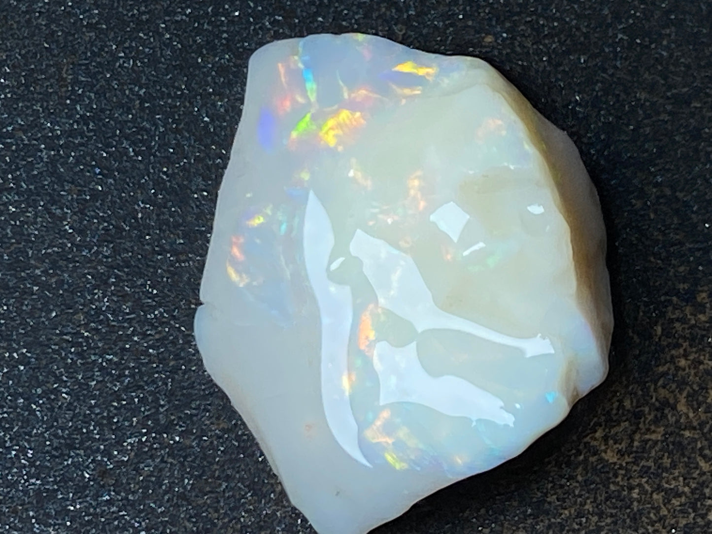 39 Carats Natural Australian Opal Stone, White Coober Pedy In The Rough,