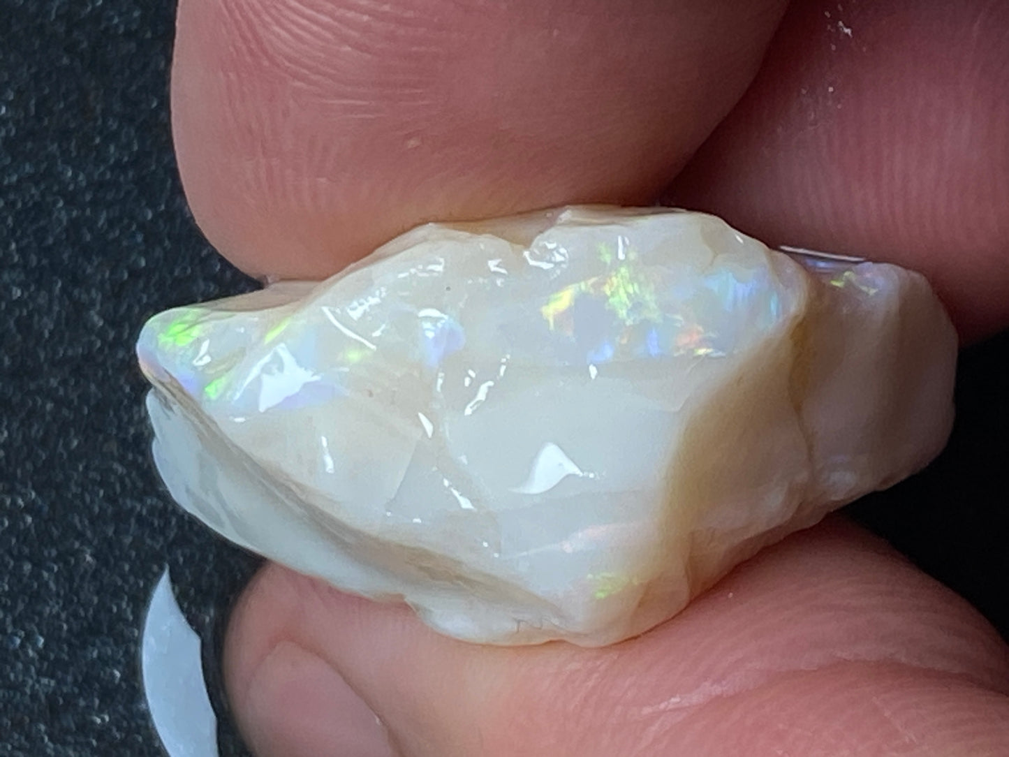 39 Carats Natural Australian Opal Stone, White Coober Pedy In The Rough,