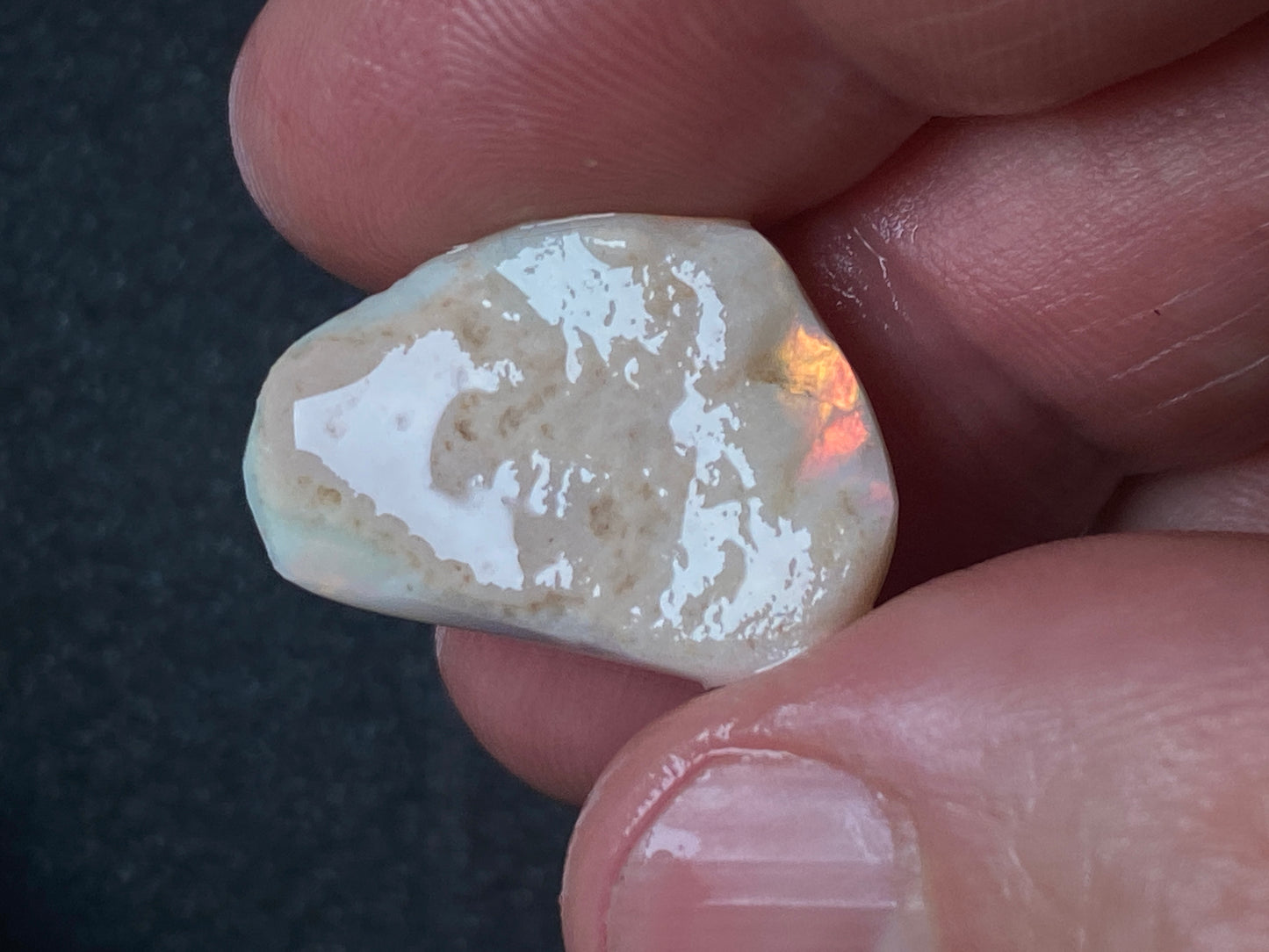 33 Carats Natural Australian Opal Parcel, Two Large Stones, Rough / Rubs, Coober Pedy White