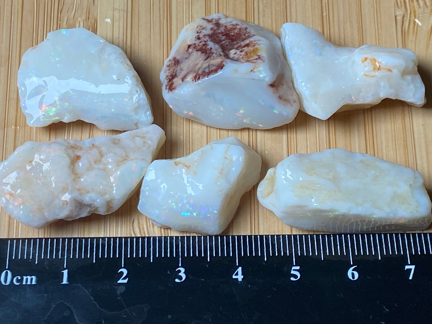 1oz Natural Australian Opal Parcel, 6 Large Stones, Coober Pedy In The Rough