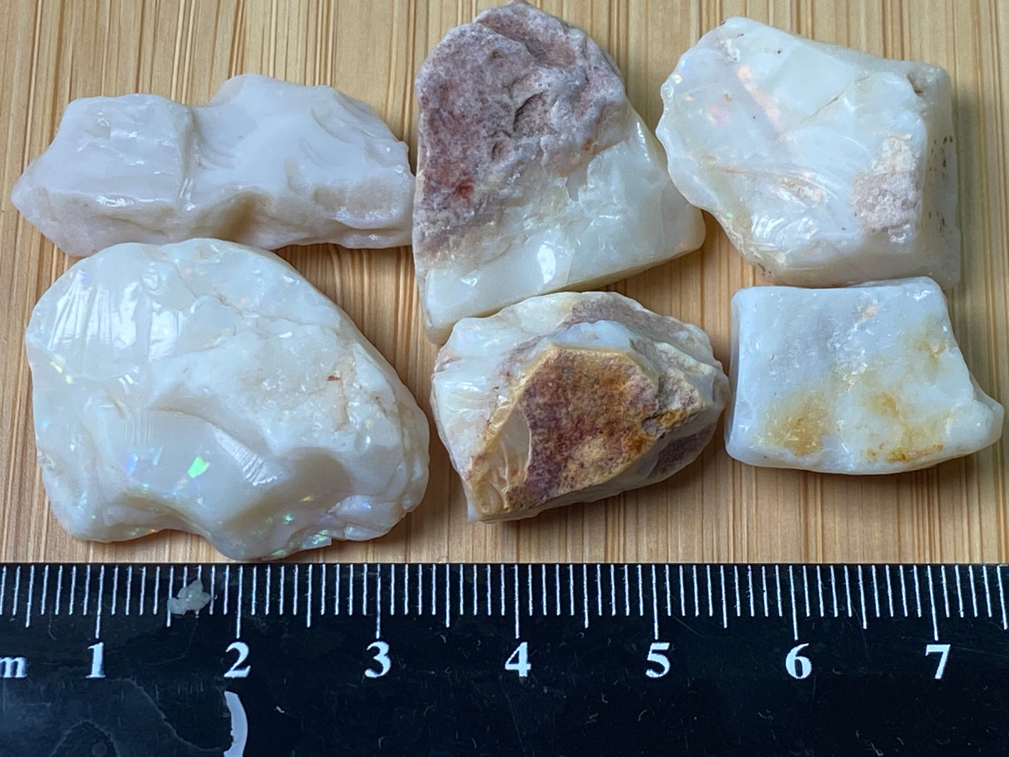 1oz Natural Australian Opal Parcel, 6 Large Stones, Coober Pedy In The Rough