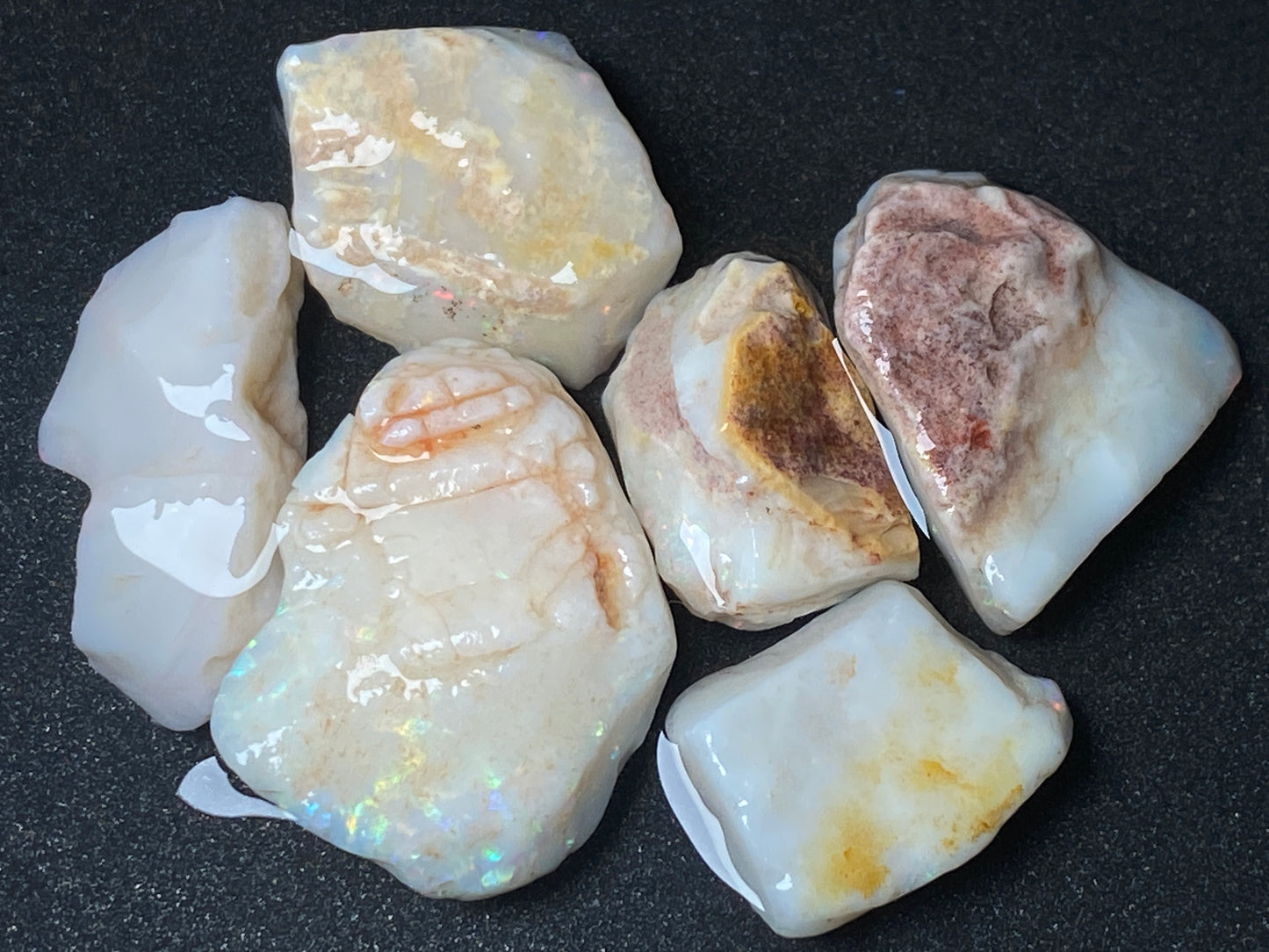 1oz Natural Australian Opal Parcel, 6 Large Stones, Coober Pedy In The Rough