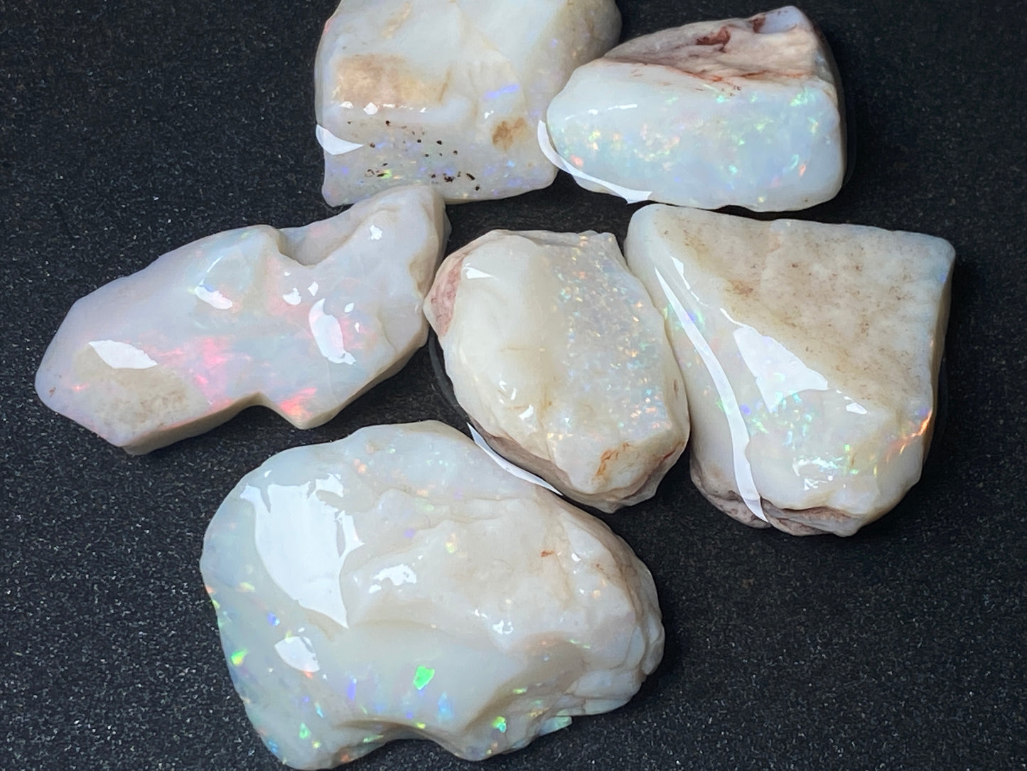 1oz Natural Australian Opal Parcel, 6 Large Stones, Coober Pedy In The Rough