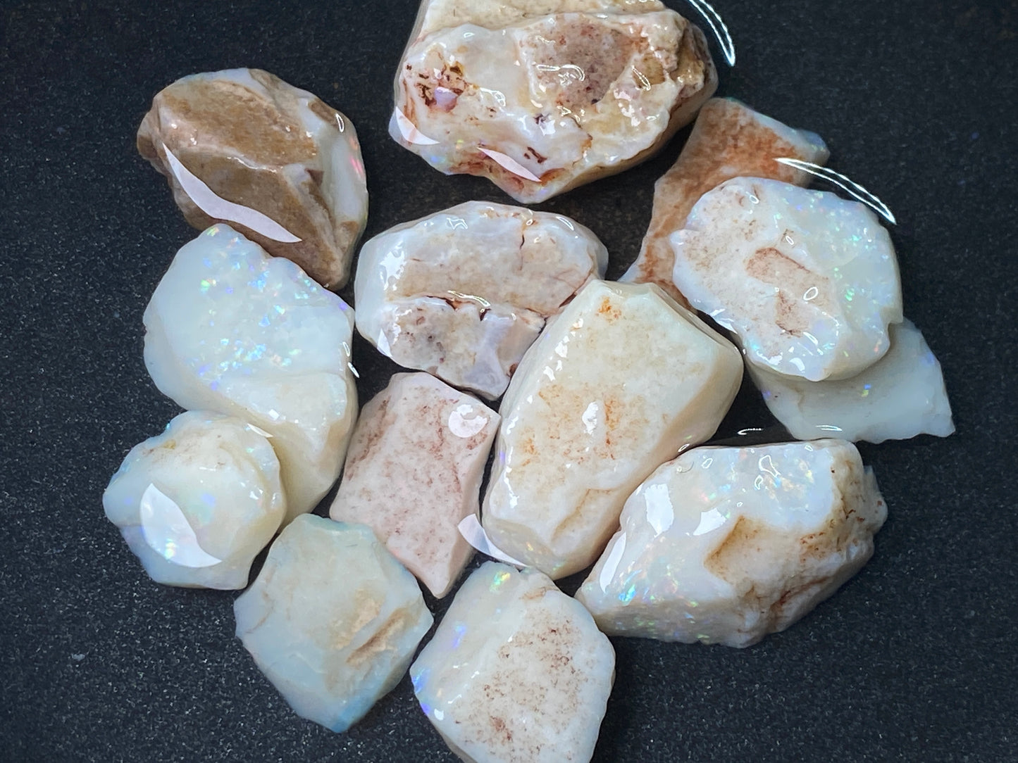 1oz Natural Australian Opal Parcel, White Coober Pedy In The Rough