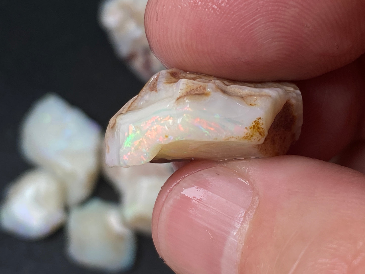 1oz Natural Australian Opal Parcel, White Coober Pedy In The Rough